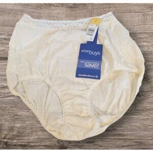 NOS Vtg Maidenform Panties White Wise Buys Granny Underwear 100% Cotton Sz 7 NWT